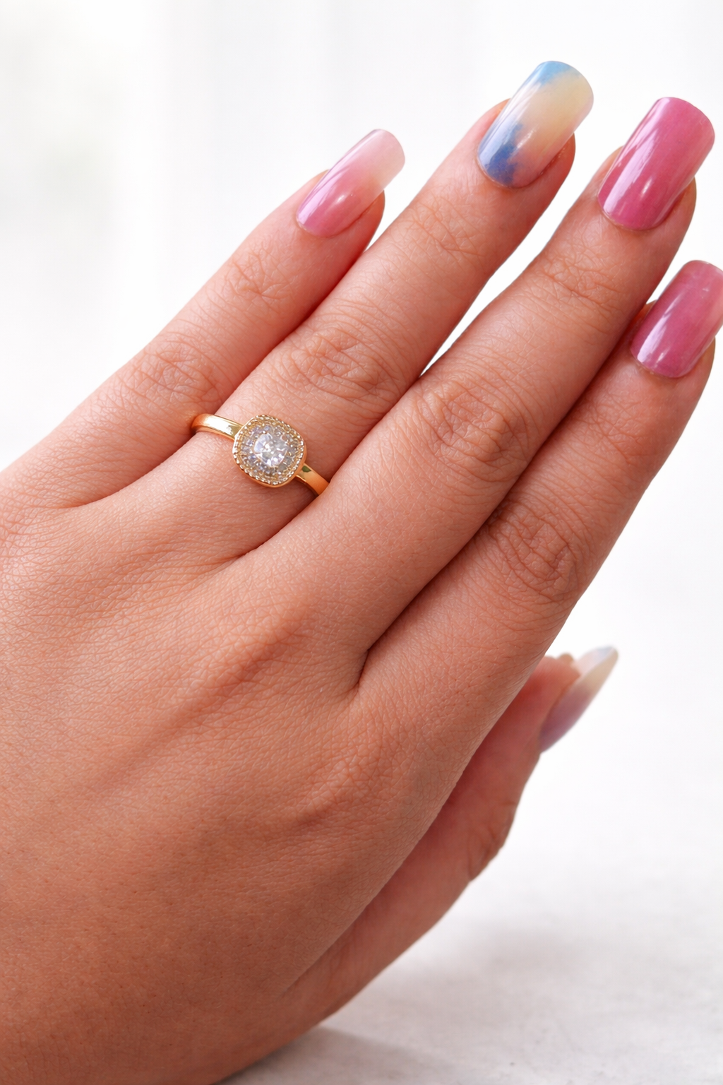 Cushion-Cut Halo Ring