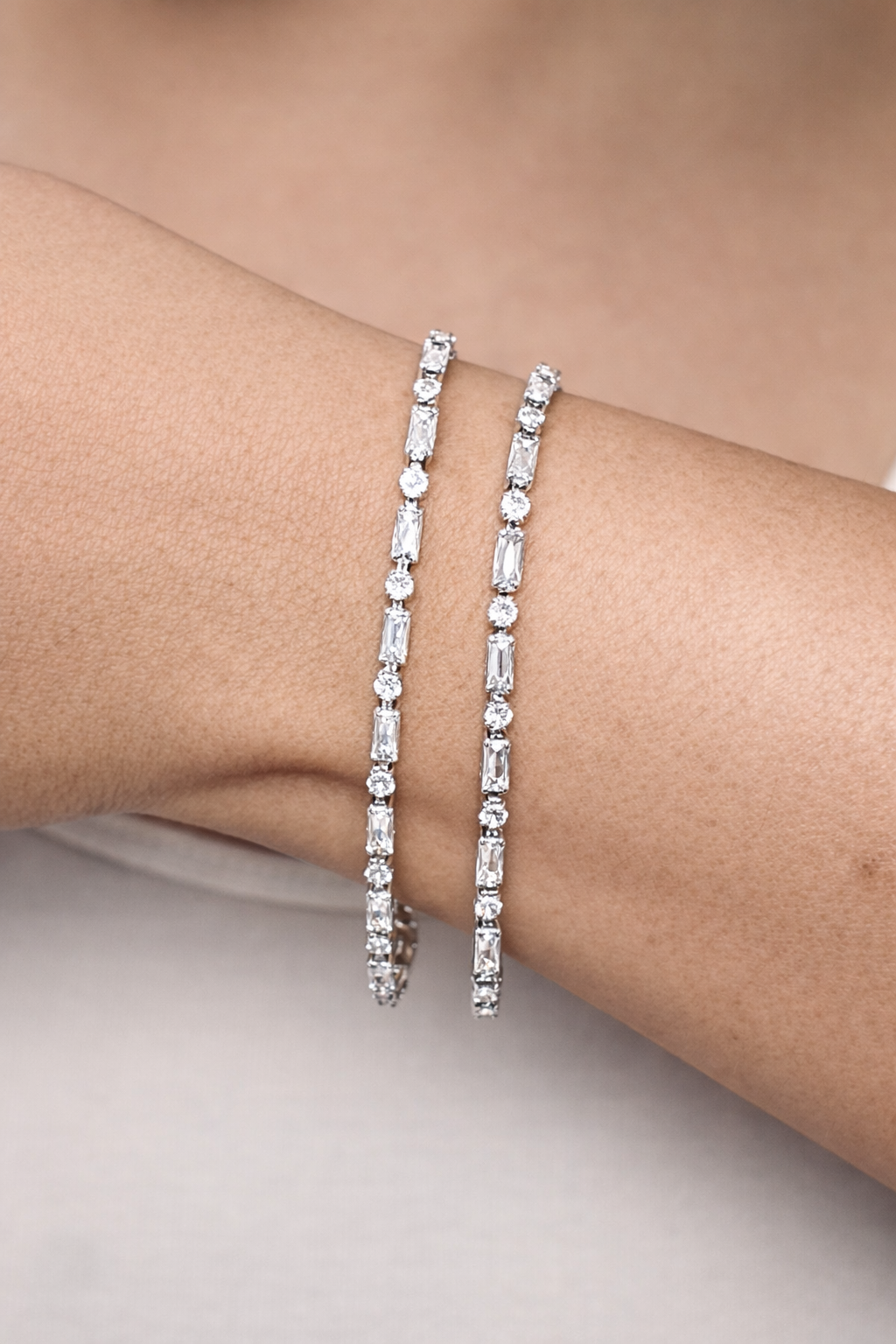 Astra Alternating Baguette Tennis Bracelet