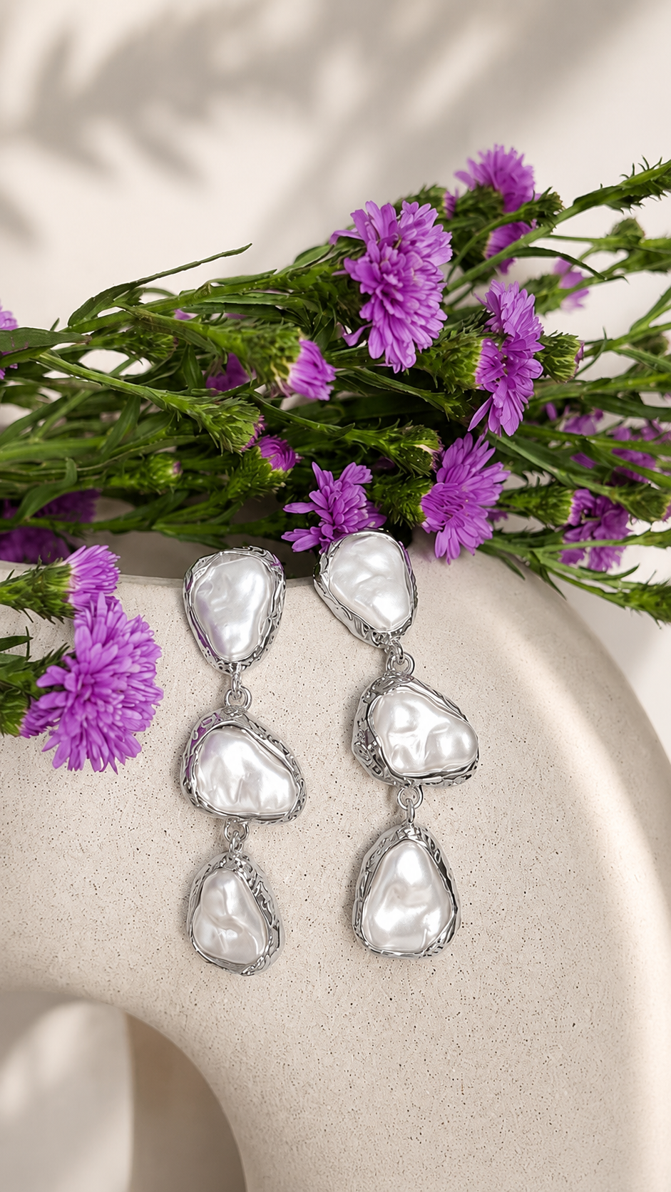 Molten Pearl Drop Earrings