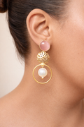 Rose Pearl Drop Earrings