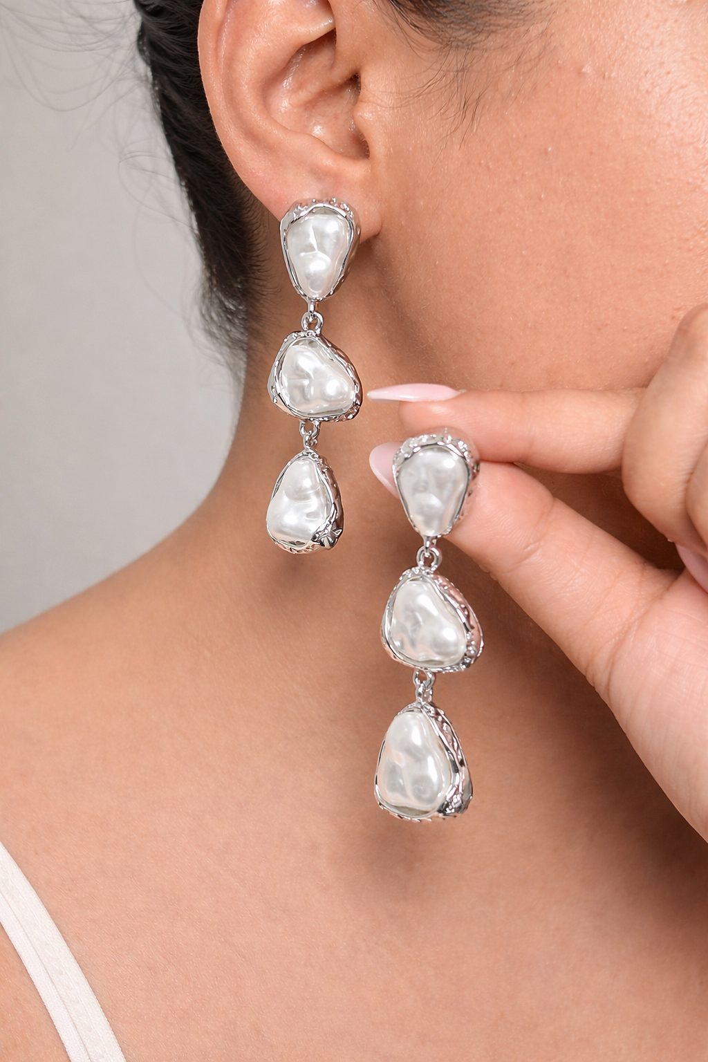 Molten Pearl Drop Earrings