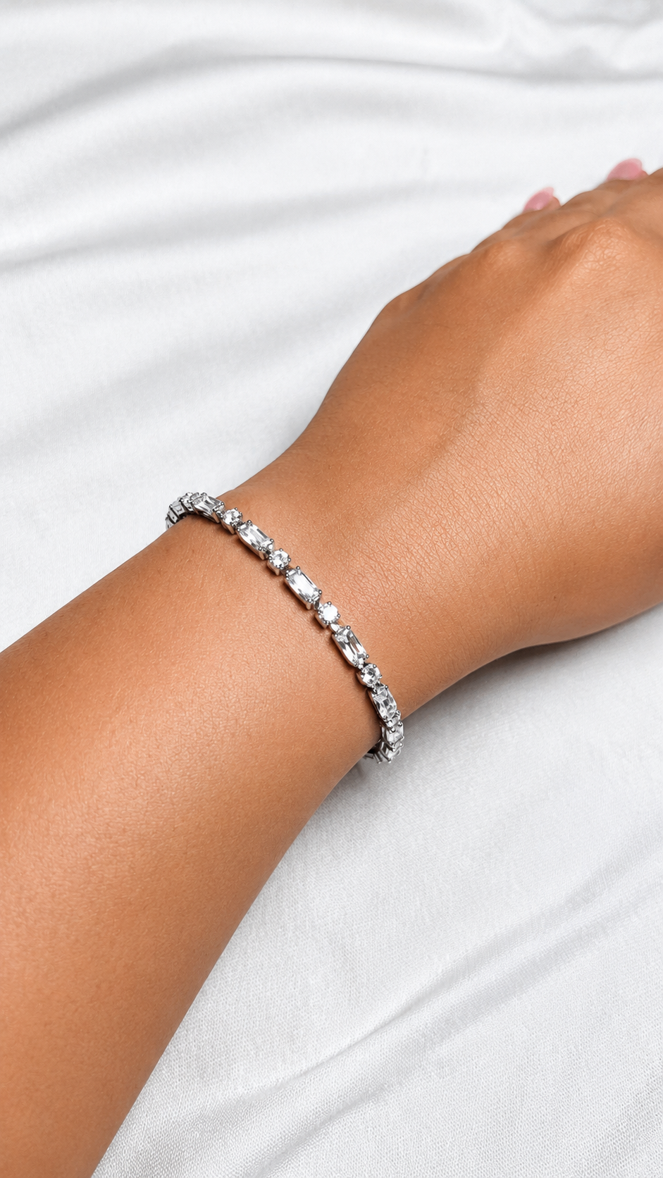 Astra Alternating Baguette Tennis Bracelet