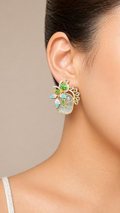 Floral Stone Statement Earrings