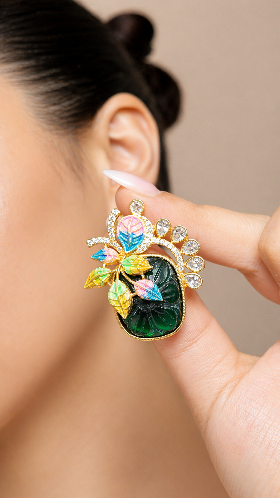 Multicolour Floral Stone Earrings