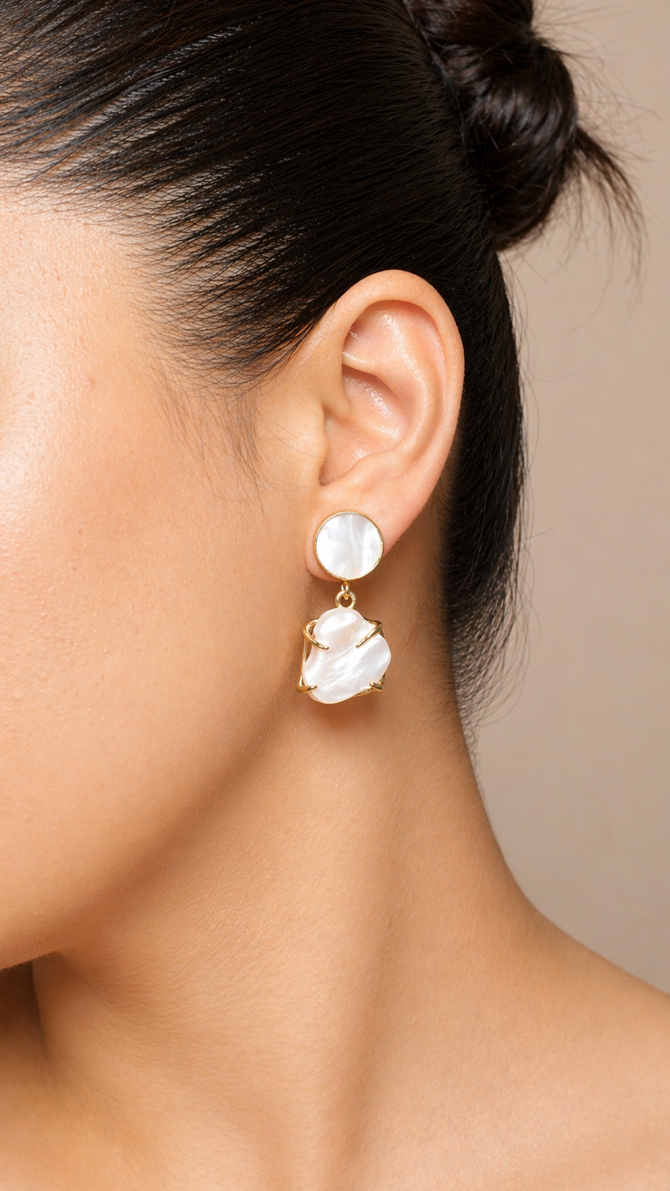 Double Pearl Drop Earrings