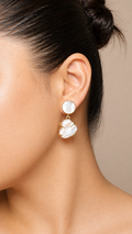 Double Pearl Drop Earrings