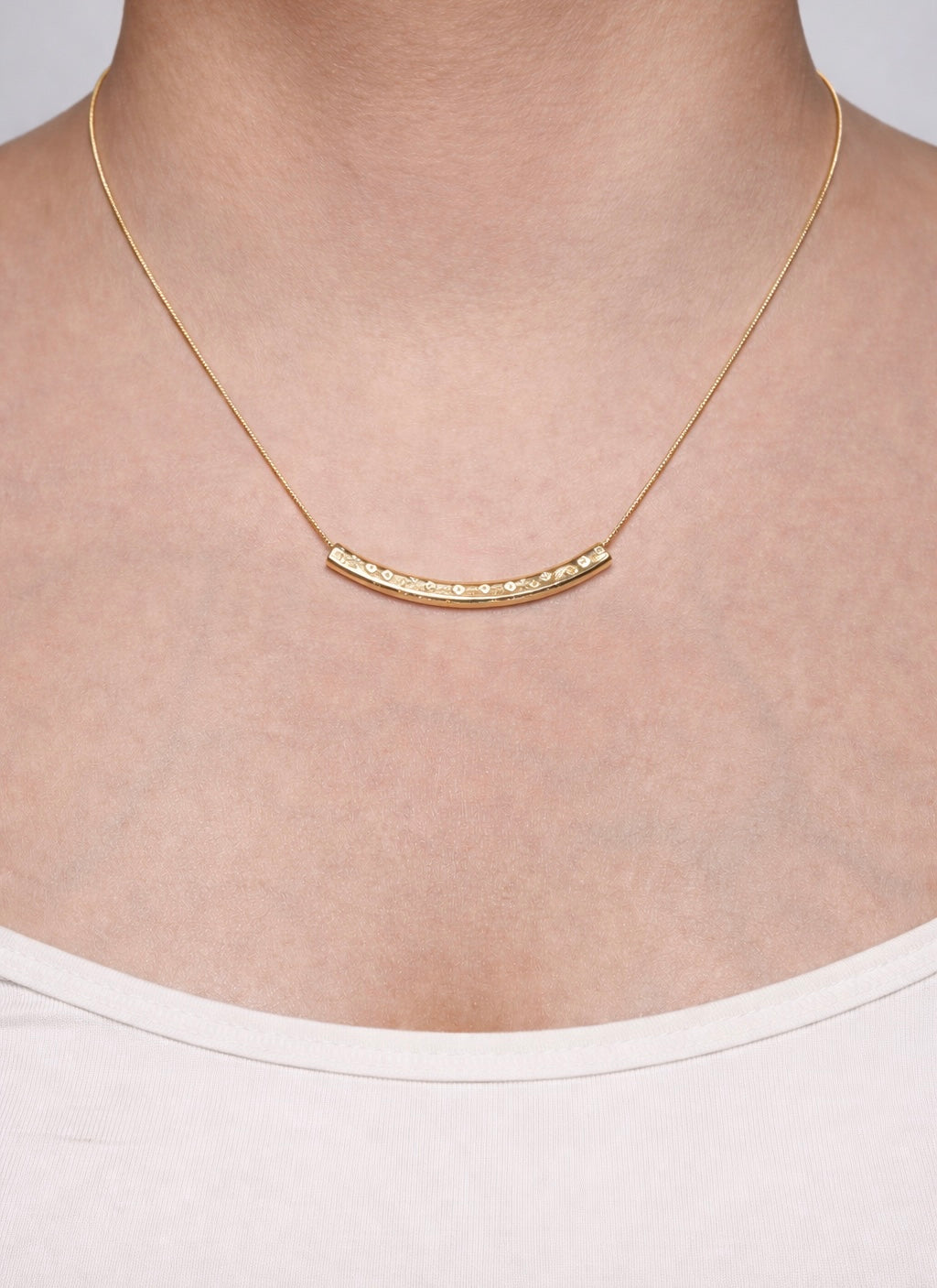 Monogram Curve Bar Necklace