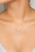Crystal Cushion Gold Set - Necklace and Earrings Worn