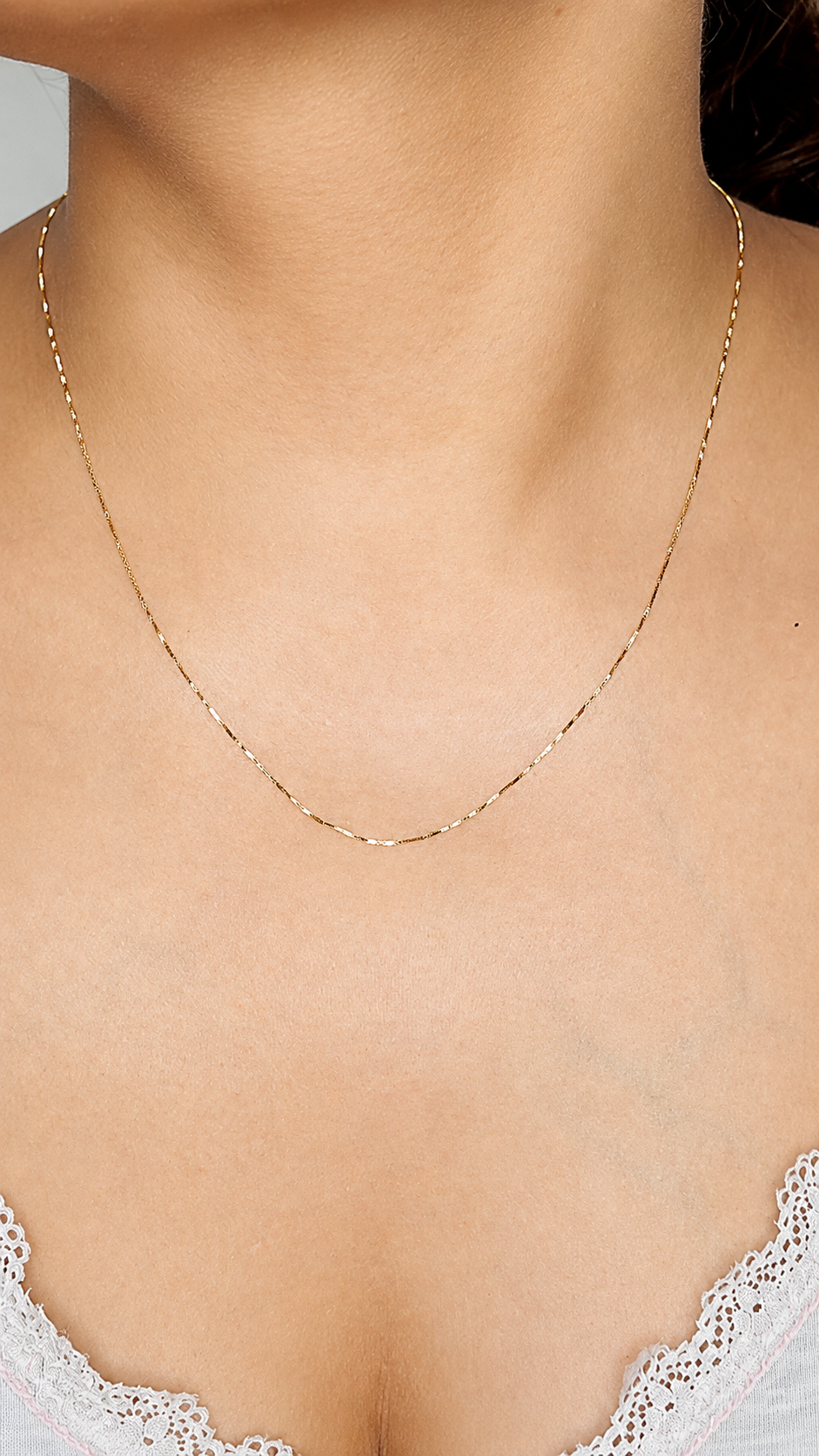 Ultra Fine Gold Chain - Minimalist Design Detail