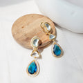 Fire Crystal Drop Earring - Blue Crystal Teardrop Earrings